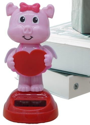 Animale solare – Figura oscillante 11x5 cm, giocattolo in ABS, ornamento decorativo a energia solare con movimento delicato | Decorazione da tavolo per cruscotto auto da tavolo per bambini e