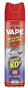 Vape, Mosche e Zanzare Spray, Insetticida per Zanzare e mosche, Adatto per l'Uso Domestico, Ideale per Eliminare Zanzare e Mosche, Innocuo su Fiori e Piante, 400 ml