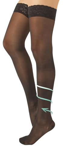 CALZITALY Medicinsk support för kvinnor Hold Up | 10-14 Mm/Hg graderad kompressionsstrumpa | S, M, L, XL | svart, hud | Made in Italy, Svart, M