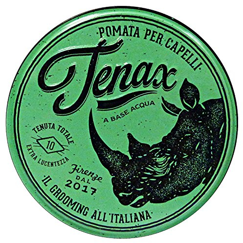 Tenax Ultra Strong Shine Pomade 125 ml, Cera capelli uomo con tenuta altissima, Cera per capelli a base d'acqua da usare su capelli asciutti o umidi, Hair wax per un'acconciatura lucida e morbida