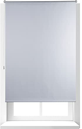 Relaxdays 3 x Thermo Verdunklungsrollo, Hitzeschutz, Fenster Seitenzugrollo, Klemmfix ohne Bohren 110x160, Stoff 106cm, weiß