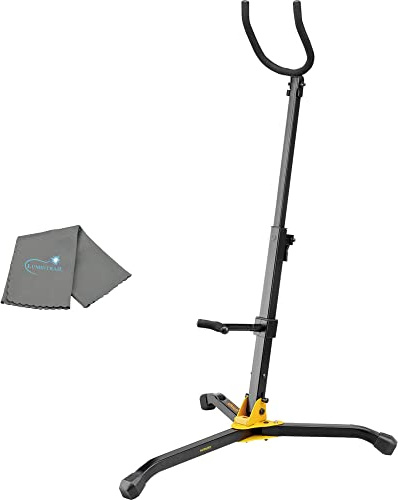 Lumintrail Hercules Baritone Saxophone Stand, DS535B, Folding Stand with Adjustable Backrest, 1 Extra Peg Hole, with a Cleaning Cloth