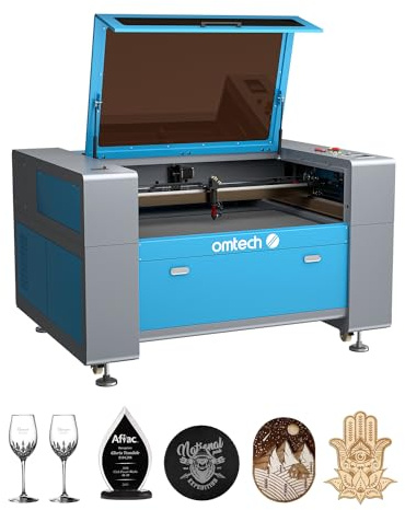 OMTech 100W CO2 Laser Engraver Cutter, Autofocus and Motorised 600x1000mm Workbed Laser Engraving Cutting Machine with Software and Ruida Control (Without Forklift Unloading)