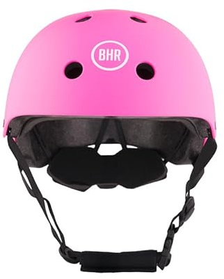 Casco para Monopatín y Scooter Eléctrico BHR 837 URBAN - Casco para la Ciudad Homologado CE para Niños y Adultos - Casco para Bicicleta, MTB, BMX, Skateboard, Patinaje - Rosa Mate, L
