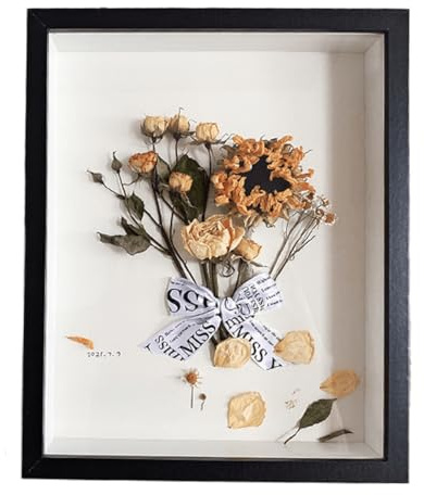 marysgift Picture Frames 3D Photo Frame 15 x 20 cm Deep Wooden Object Frame for 3D Filling Deep Box with Glass Panel for Desktop Family Memory Gifts (Black,8)