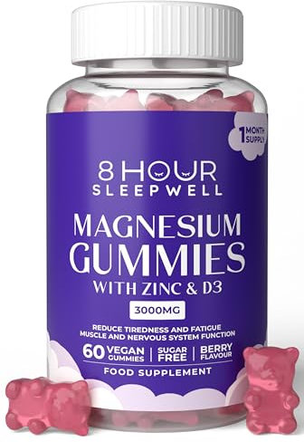 Magnesium Glycinate Gummies – 60 Vegan & Sugar-Free for Kids & Adults - Glycinate 3-in-1 Gummies with B6, Zinc & D3 – 240mg Elemental Magnesium for Sleep, Stress, Muscles & Bones Support
