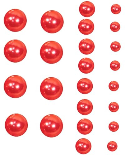 Zwenjuan, 150 Perline Finte Rotonde, 10/12/16 mm, Rosso, ABS, Perline Galleggianti per Vasi e Centrotavola