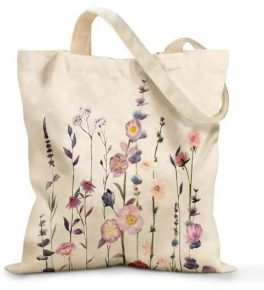 UYRVAPE 1 pezzo Personalizzata margherita Borsa Tela, Shop Art Borsa di Cotone 34x38cm, Shopper in Tela, Borsa Canvas, per Sposa Damigella, Idea Regalo Donna Mamma, Compleanni, Matrimonio