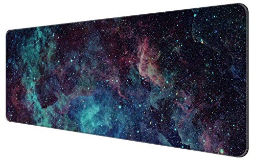 Dynippy Large Thin Mouse Pad with Stitched Edges, Galaxy Space
