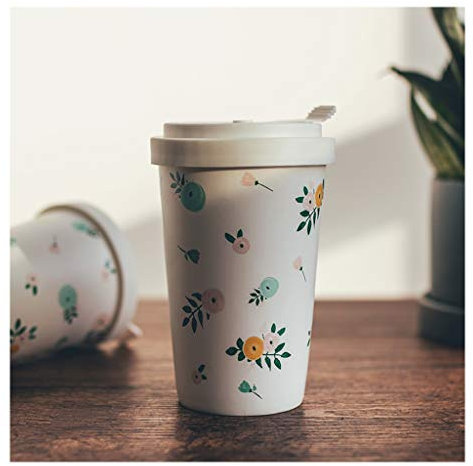 Kaffemugg med lock Keramikkopp Mjölkkopp Tekopp Jumbomuggar Kontor och hembruk ger en gåva Vit 15,3oz