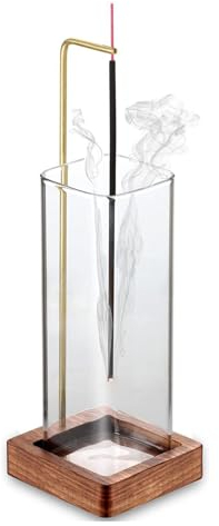 Porta Incenso per Bastoncini, Porta Incenso in Legno, Porta Incenso per Bastone, Dotato di un Profumato Raccoglicenere, Adatto per Camere da Letto, Sale Yoga e Sale di Meditazione