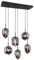 bmf-versand® Rauchglas Hängelampe Esstisch 6-Flammig aus Glas - Moderne Pendelleuchte Schwarz als Wohnzimmerlampe Schlafzimmerlampe hängend - Hängeleuchte Deckenleuchte Flur Esszimmerlampe