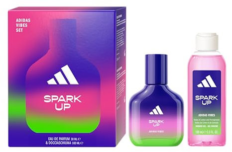 Adidas, Confezione Regalo Donna Vibes Spark Up Eau de Parfum 30 ml + Gel Doccia 100 ml