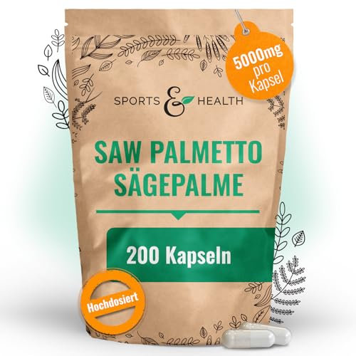 200 gélules de Saw Palmetto à haute dose – gélules d’extrait de palmier nain 10:1 – complément végétal pur, palmier nain – complexe de palmier nain