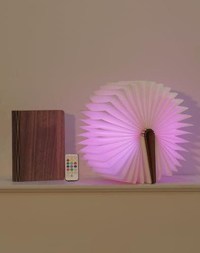 ZBOLE Regalos únicos para las mujeres amantes de los libros, lámpara portátil de 12 colores con control remoto, luz plegable para libros, bonito regalo para Navidad, cumpleaños, regreso a la escuela