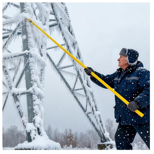 Raschiaghiaccio Palo Raschiatore per Rimuovere Il Ghiaccio dalla Neve Ad Alta Tensione, Asta Raschiaghiaccio in Fibra di Vetro Isolante/rompighiaccio