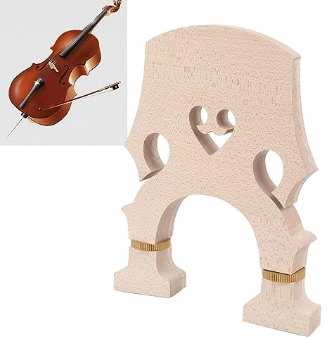 SustVita Solido ponte per contrabbasso con viti regolabili in altezza per una parte di ricambio per contrabbasso, migliora la stabilità delle corde e l'intonazione, design in (1/2)