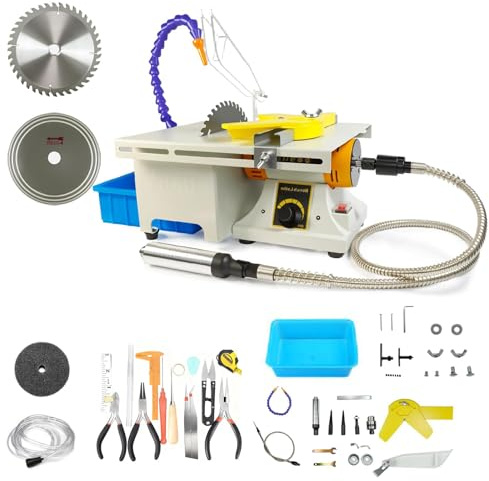 Bergpolerare mini bordsåg 750 w Lapidary klippkvarn polermaskin 800-10 000 varv/min med flexibel axel för gör-det-själv-hantverkare