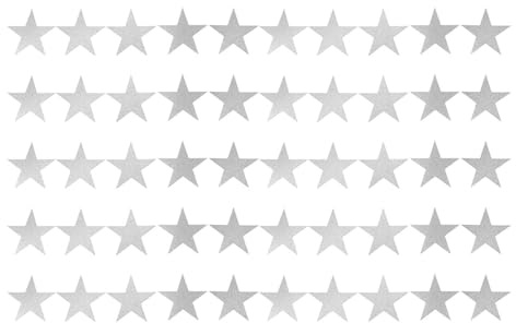 Ahgsup 50 St Glitter Star Pappersutskärningar Dubbelsidiga Stjärnor Dekorationsutskärningar Papper Väggdekor för Anslagstavla Klassrumsbröllopsfest (Silver)