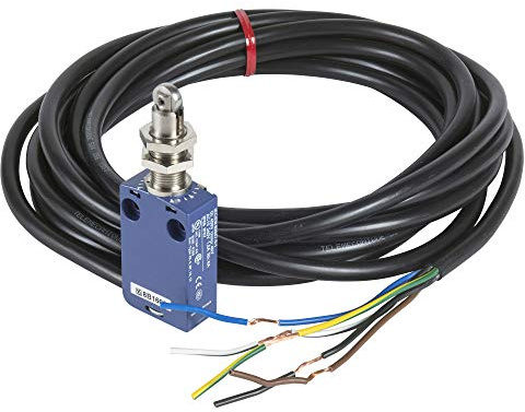 Schneider Electric XCMD21F2L1 ex OsiSwitch Métal Interrupteur de position format standard, M12 poussoir à galet en acier, 1NC+1NO, brusque, 1 m longueur de câble