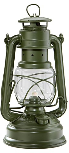 Feuerhand Baby Special 276 verzinkt Petroleumlampe Sturmlaterne/olivgrün matt/Bundeswehr/RAL 6003 / NEU