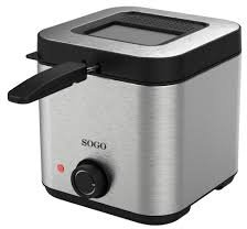 SOGO Freidora Acero Inoxidable 1.5L con Termostato Ajustable - Freidora Eléctrica 980W para Cocina Rápida - Freidora con Tapa Ventana y Filtro - Freidora Compacta con Asa y Luz Indicadora