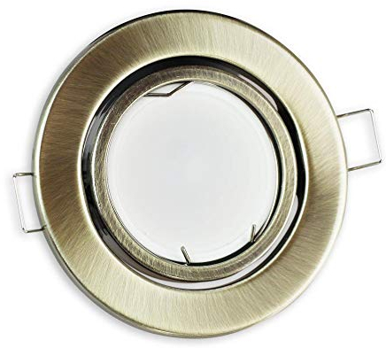 Foco empotrable LED latón redondo 7 vatios blanco cálido GU10 230V - empotrable - luz giratoria 65-70mm agujero Spot Luz de techo - foco empotrable de techo foco empotrable de techo