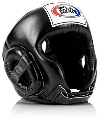 Fairtex Full Head Guard | Premium Handcrafted Headgear with 3-Layer Padding| Lightweight | Sleek Design for Optimal Movement | Extra Protection | Secure Fit with Adjustable Straps (Black-Extra Large)