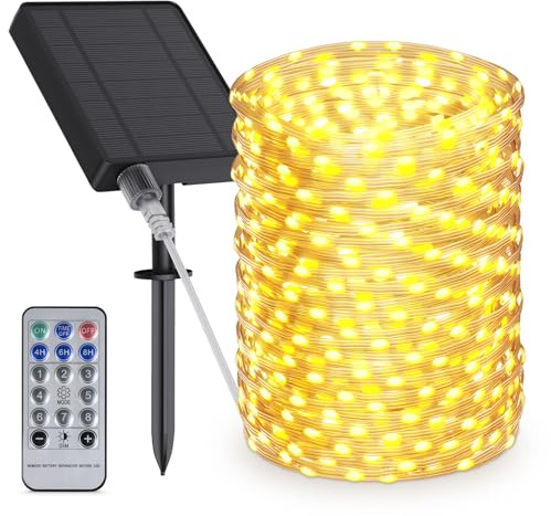 BESCOST Catena Luminosa Esterno Solare 24m240led-Luci Solari Esterno Impermeabile IP65 Luci Natale da Esterno Interno Decorative per Giardino Terrazzo Balcone Gazebo Partito Festa Natale