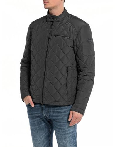 Replay Herren M8000 Bikerjacke, Black 098, XXL EU