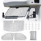 Window Front Screen Cover Replacement, Sunshade Windscreen Protection Set for VW T5 T6, Internal Thermal Motorhome Blind Window Set with Storage Bag for Transporter Front Window Set (Silver)