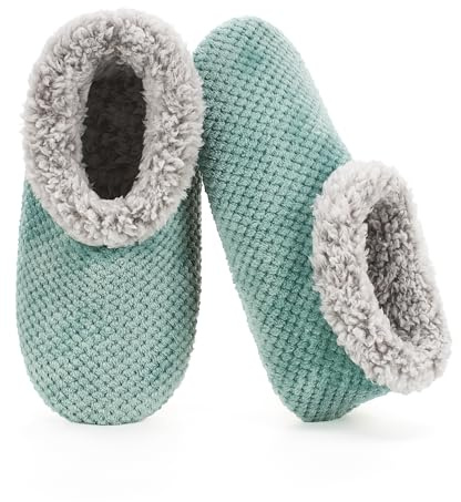 The Metluks Slippers for Women Indoor Soft Sole Fuzzy Sherpa Lined Non Slip Warm Cozy House Slippers Size 7-8