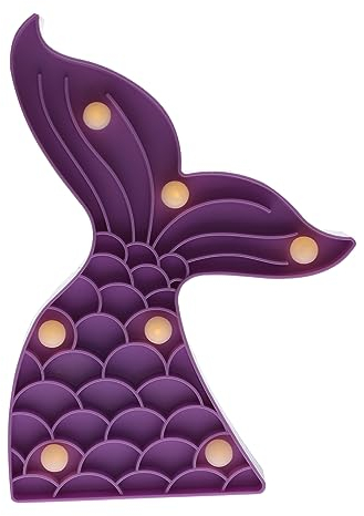 Housoutil 1 Stk Fischschwanz-einstelllampe Decoraciones Para Sala De Casa Meerjungfrau Lampara De Escritorio Geführt Tischdekoration Schreibtisch Geburtstagsparty Liefert Plastik Violett