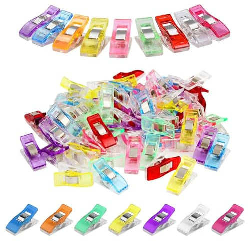 100 Pcs Sewing Clips, Clips for Sewing Wonder Clips Quilting Crafting Clips Fabric Clips Patchwork Clips Butterfly Head Pins Sewing Accessories for Sewing Crafting