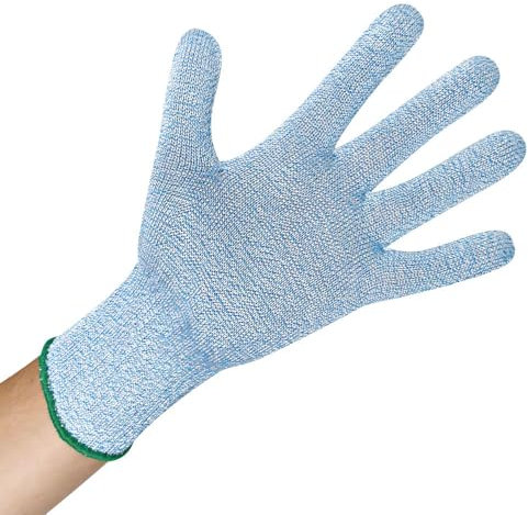 FRANZ MENSCH 6 Stück Hygostar Schnittschutzhandschuhe Cut Allfood Steel | Edelstahl, Karton, hellblau, 9/L, Schnittschutzhandschuhe, Baustellehandschuhe, Schnittfeste Handschuhe