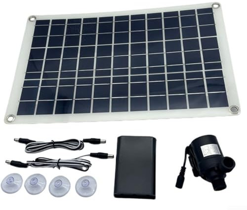 Besshepplo Kit de bomba de agua solar de 800 l/h, 50 W, 12 V, panel solar, bomba de agua, fuente, bombeo, estanque, jardín, piscina, bajo ruido, fuente solar de riego para estanque de peces, cascada