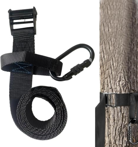 Support d'arbre - Faisceau de câbles de sécurité - Design de boucles de fixation sécurisées, construction durable à double point - Sangle de chasse réglable avec protection améliorée pour l'escalade