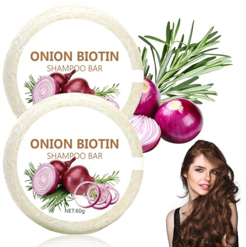 Shampoo Solido Naturale - Barra Capelli con Olio di Rosmarino e Cipolla, Shampoo Solido Anticaduta per Capelli Grassi o Ricci, Adatto a Tutti i Tipi di Capelli