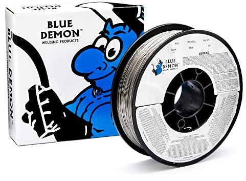 Blue Demon E71TGS X .030” X 10 LB MIG/GMAW Gasless Flux Core Carbon Steel Welding Wire, All Position, Easy Slag Removal, Formulated to Provide Porosity-Free, X-Ray Quality Welds