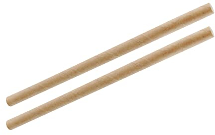 Fackelmann Cannucce di carta monouso sostenibili per l'ambiente (certificato FSC), riciclabili, compostabili, cannucce biodegradabili per feste o casa, colore: marrone/bianco 0,8 x 15 cm, 50 pezzi.