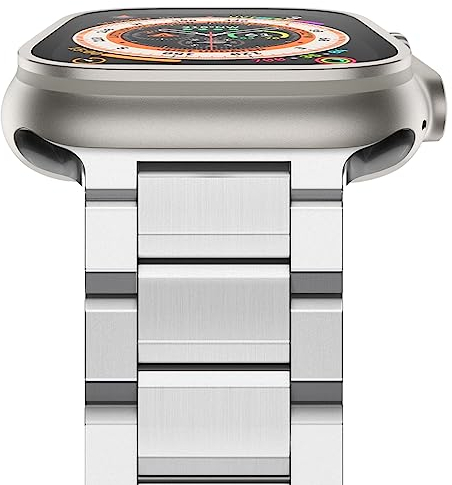 NewWays Kompatibel mit Apple Watch Armband 42mm(Serie 11/10) 41mm 40mm 38mm für Series 11 10 9 8 7 6 5 4 3 2 1 SE,iWatch Metallband Edelstahl Gliederarmband,Silber