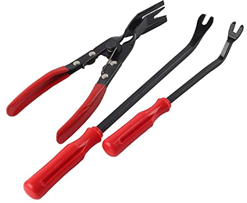3 Pièces Pince pour garnitures de porte, Outil retirer clips garnitures panneaux Extracteur fixation Pince retirer clips Fixation garnitures porte pour Panneau Porte, Tableau Bord