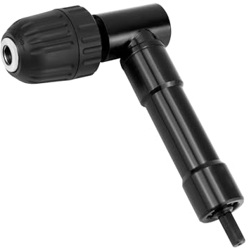 QWORK® Accessoire de perceuse d'angle, plage de serrage 0,8-10 mm, mandrin de perçage à 90 degrés, adaptateur de perçage d'angle