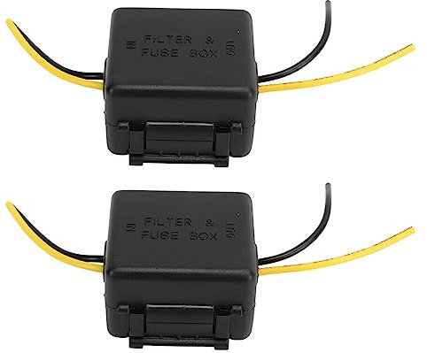 2PCS Car Audio Noise Filters, 12V Power Supply Noise Filter Powerline Noise Filter, Car Amplifier Stereo Noise Filters Interference Proof Noises Reduction for Equalizers Amplifiers