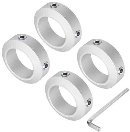 QUARKZMAN delad vågkrageset för 40 mm axel, 4 stycken spännringar 60 mm ytterdiameter, 20 mm tjocklek, klämring av aluminiumlegering med M10-set-skruvar och en skiftnyckel