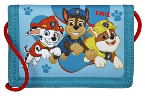 Undercover Geldbörse Paw Patrol Jungen Mädchen - Personalisiert mit Name - Geldbeutel Hunde zum Umhängen Kinder