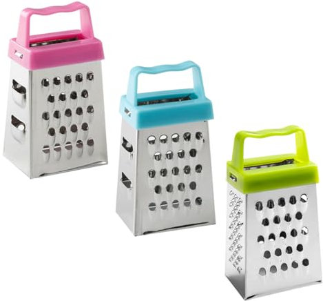 3Pcs Mini Grater Mini Box Grater Stainless Steel Small Cheese Grater with Handle Mini Cheese Grater for Grating Garlic Parmesan Nutmeg Chocolate 3.7 x 2.7X 6.7 cm