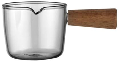 Tazza con schiuma di latte, bricco for caffè, 50 ml, 80 ml, 100 ml, manico in legno, misurino for caffè espresso in vetro, bocca singola/doppia, bricco for latte, forniture for caffè, misurino da cuci