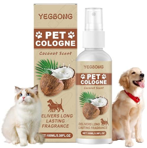 Spray Deodorante per cani,Profumo per cani,Profumo al cocco per Cani e Gatti,Cura del pelo per cani e gatti,Spray Districante per cani per Animali Domestici e Esterni, Casa, Giardino,100ml