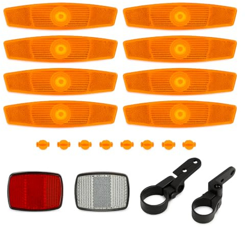 Mewtush 8 PCS Reflector De Radios De Bicicleta, Hoja Reflectante para Bicicletas,Hojas Reflectantes Catadióptricos para Bicicletas, Reflectores para Radios Bicicleta De Protector Radios para Bici